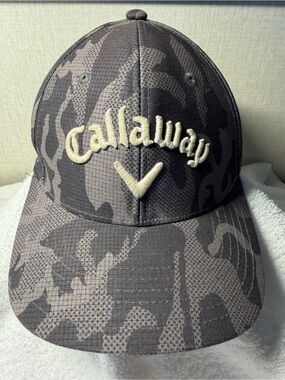 Callaway Black Camo Golf One Size Odyssey  Hat Snapback Flex fit Baseball Cap